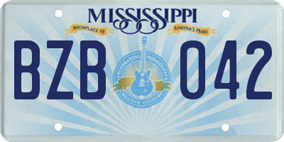 MS license plate BZB042