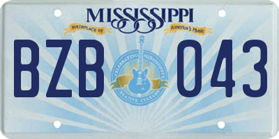 MS license plate BZB043