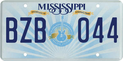 MS license plate BZB044