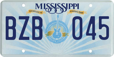 MS license plate BZB045