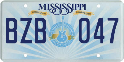 MS license plate BZB047