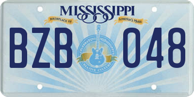 MS license plate BZB048