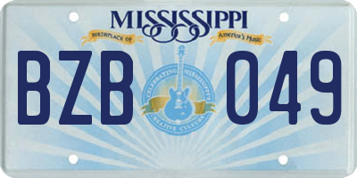 MS license plate BZB049