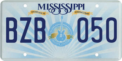 MS license plate BZB050