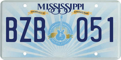 MS license plate BZB051