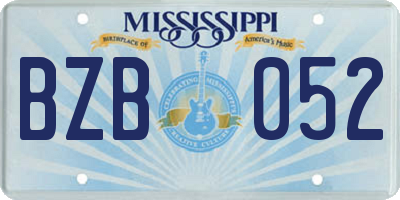 MS license plate BZB052