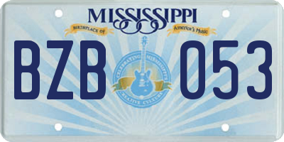 MS license plate BZB053