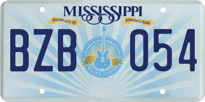 MS license plate BZB054