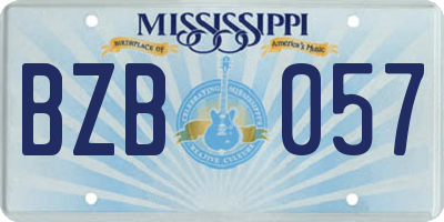 MS license plate BZB057