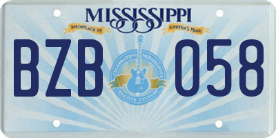 MS license plate BZB058