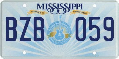 MS license plate BZB059