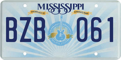 MS license plate BZB061