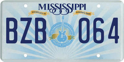 MS license plate BZB064