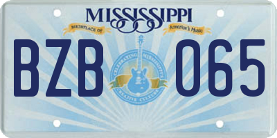 MS license plate BZB065