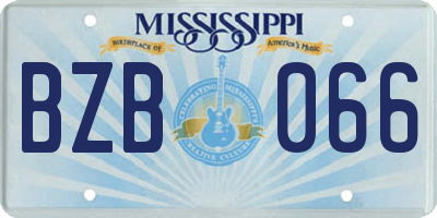 MS license plate BZB066