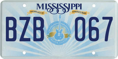 MS license plate BZB067