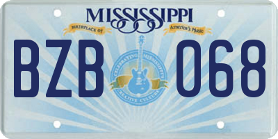 MS license plate BZB068