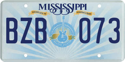 MS license plate BZB073