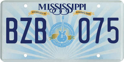 MS license plate BZB075