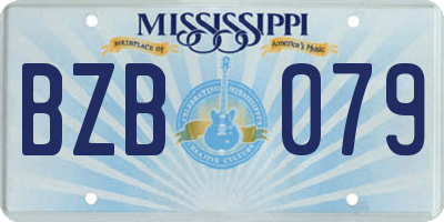 MS license plate BZB079