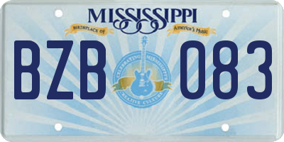 MS license plate BZB083