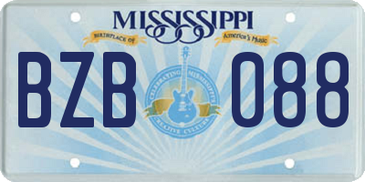 MS license plate BZB088