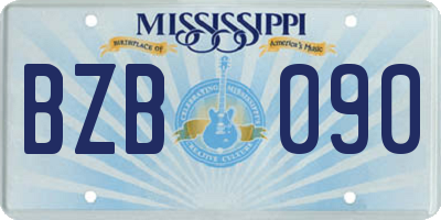 MS license plate BZB090
