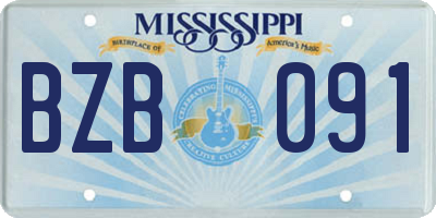 MS license plate BZB091