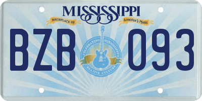 MS license plate BZB093