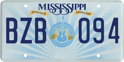 MS license plate BZB094