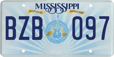 MS license plate BZB097