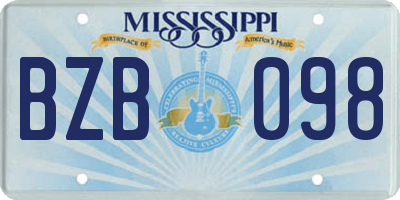 MS license plate BZB098