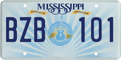 MS license plate BZB101