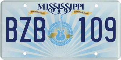 MS license plate BZB109