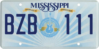 MS license plate BZB111