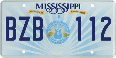MS license plate BZB112