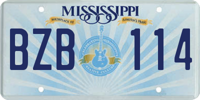 MS license plate BZB114