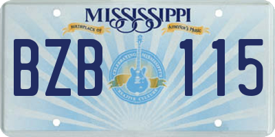 MS license plate BZB115