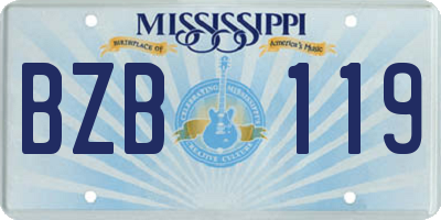 MS license plate BZB119