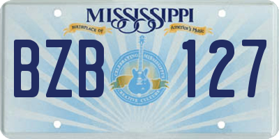 MS license plate BZB127