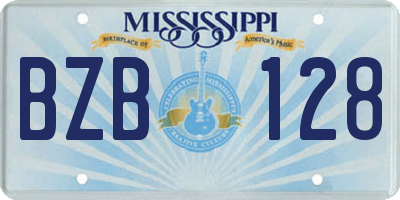 MS license plate BZB128