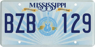 MS license plate BZB129