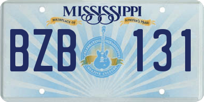 MS license plate BZB131