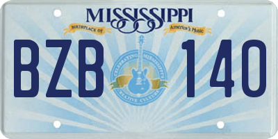 MS license plate BZB140