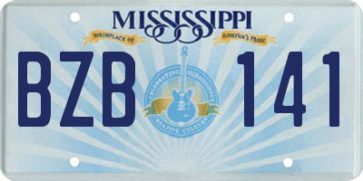 MS license plate BZB141