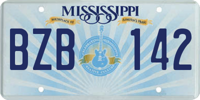 MS license plate BZB142