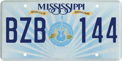 MS license plate BZB144