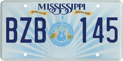 MS license plate BZB145