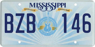 MS license plate BZB146