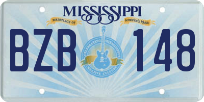 MS license plate BZB148